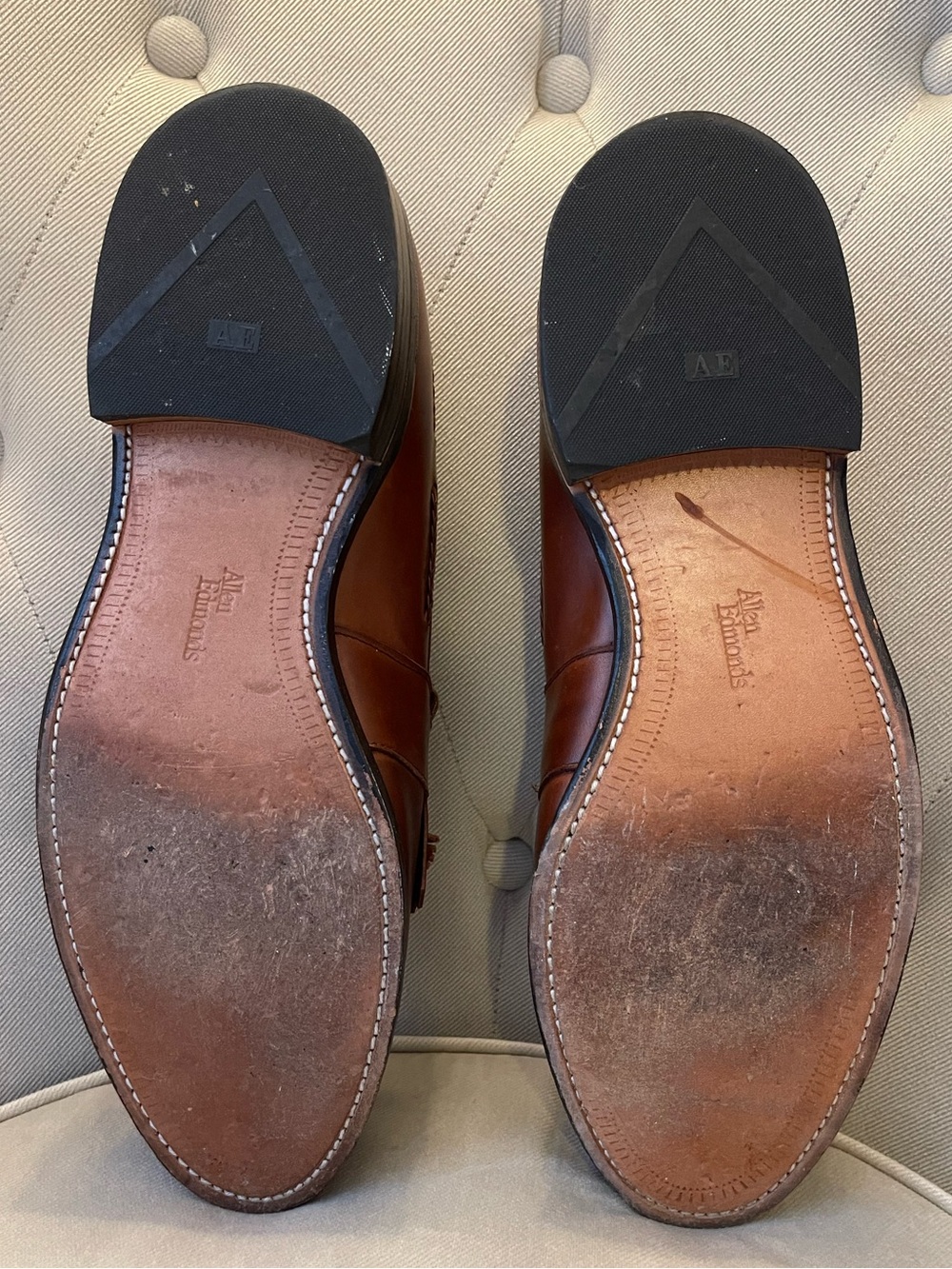 Allen Edmonds "Cody" Woven Tassel Loafers (Size 11.5 D in Chili) - Picture 5 of 8